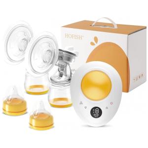 Bomba Tira Leite 8001D Dupla Portátil com 3 Modos e 9 Níveis, Amarela, HOFISH XBP01, Amarelo