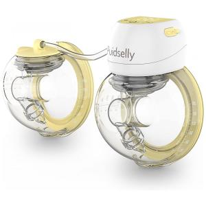 Bomba Tira Leite Dupla Portátil com 2 Modos Incluindo Mãos Livres e 9 Níveis 27, 24, Amarela, PUIDSELLY ABP 1508, Amarelo