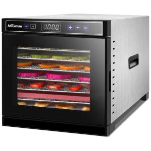 Homdox Máquina desidratadora de Alimentos c, 8 Bandejas, Aço Inoxidável, 600w, 110V, Preta