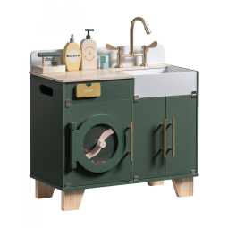 Cozinha Educativa Infantil de Madeira com Máquina de Lavar - Brinquedo Interativo para Crianças - Presente Ideal para Pequenos Chefs