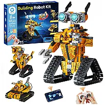 Sillbird Kit Robótico com Controle Remoto STEM 3 em 1 - 468 Peças para Crianças e Adolescentes, Brinquedo Educativo Amarelo