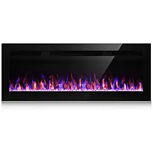 Lareira Elétrica de Embutir A43x127L com Controle Remoto e Temporizador, 110V, LITSDFM, Preta