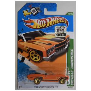 Carrinho Hot Wheels Escala 1:64 Caça ao Tesouro, Chevelle Conversível 1970 Laranja 65247