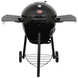 Churrasqueira a Carvão Portátil com Termômetro e Mesas Auxiliares Laterais, CHAR GRILLER E4822, Preto