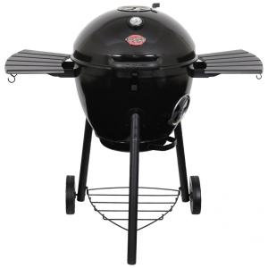 Churrasqueira a Carvão Portátil com Termômetro e Mesas Auxiliares Laterais, CHAR GRILLER E4822, Preto