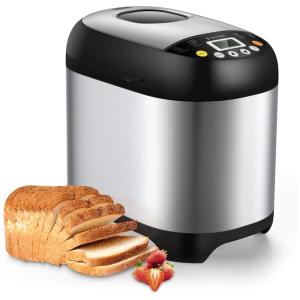 Panificadora Automática, 19 em 1, Programável, 3 Tamanhos, 3 Cores Pão, 110v, SYCEES Automatic Digital Bread Machine, Prateado