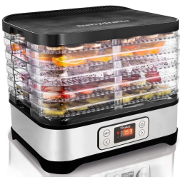 Homdox Desidratador de Alimentos, 5 Bandejas, Prata e Transparente 110V