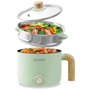 Panela Elétrica com Vaporizador 1,5L Antiaderente com Proteção de Super Aquecimemento, 110V 600W Dezin Verde