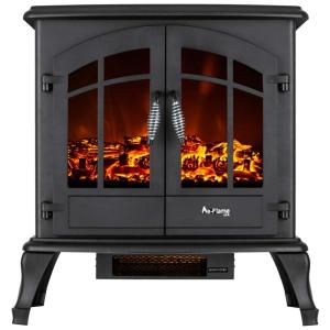 Lareira Elétrica com Chamas 3D Ajustáveis, 750W 1500W, 110v, E Flame USA, Marrom