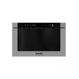 Micro-ondas de embutir gaveta 61 cm Thor Kitchen inox 34L 10 níveis de potência 6 modos de cozimento 1000W 110V