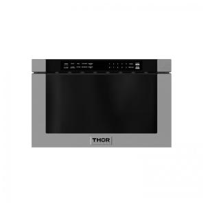 Micro-ondas de embutir gaveta 61 cm Thor Kitchen inox 34L 10 níveis de potência 6 modos de cozimento 1000W 110V