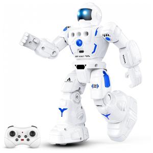 Robô Programável Azul e Branco – BAZOLOTA, Controle Remoto + Sensor de Gestos, Caminhar, Deslizar, Cantar e Dançar para Crianças
