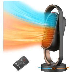 Aquecedor de Cerâmica Elétrico Portátil, 1500W, 110v, FIT CHOICE DH QN08, Preto