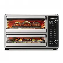 Forno Elétrico em Aço Inoxidável com Porta Dupla e 10 Funções de Cozimento, 110V 1750W, PowerXL, Prata