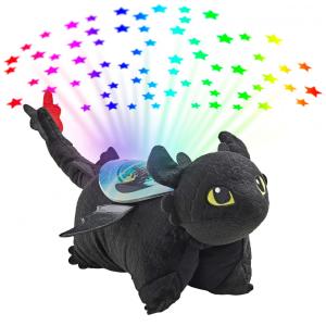 Pelúcia com Luzes Pillow Pets NBC Universal Como Treinar o Seu Dragão Banguela 28cm - Brinquedo de Pelúcia, Arco-Íris, Preto