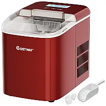 Máquina de Gelo, Portátil,12kg, Dia 9 Cubos, 7min, 110v, COSTWAY, Vermelho