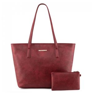 Bolsa de Ombro Feminina em Couro Sintético com Carteira, Montana, Vermelha