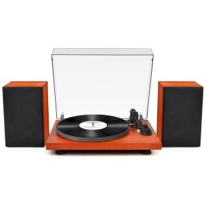 Udreamer UD001 Vitrola, Toca Discos Retro 3 Velocidades com Bluetooth e AUX, Marrom