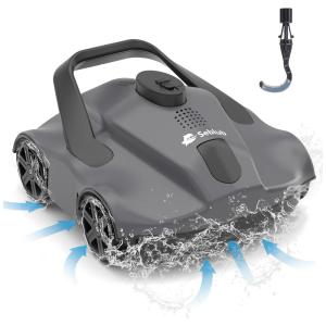 Aspirador de piscina sem fio para piscinas enterradas. 130 minutos de duração. Duas portas de sucção potentes