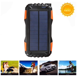 Powerbank Solar Carregador 25000mAh Portátil LED Resistente Água Pó Nautica Camping