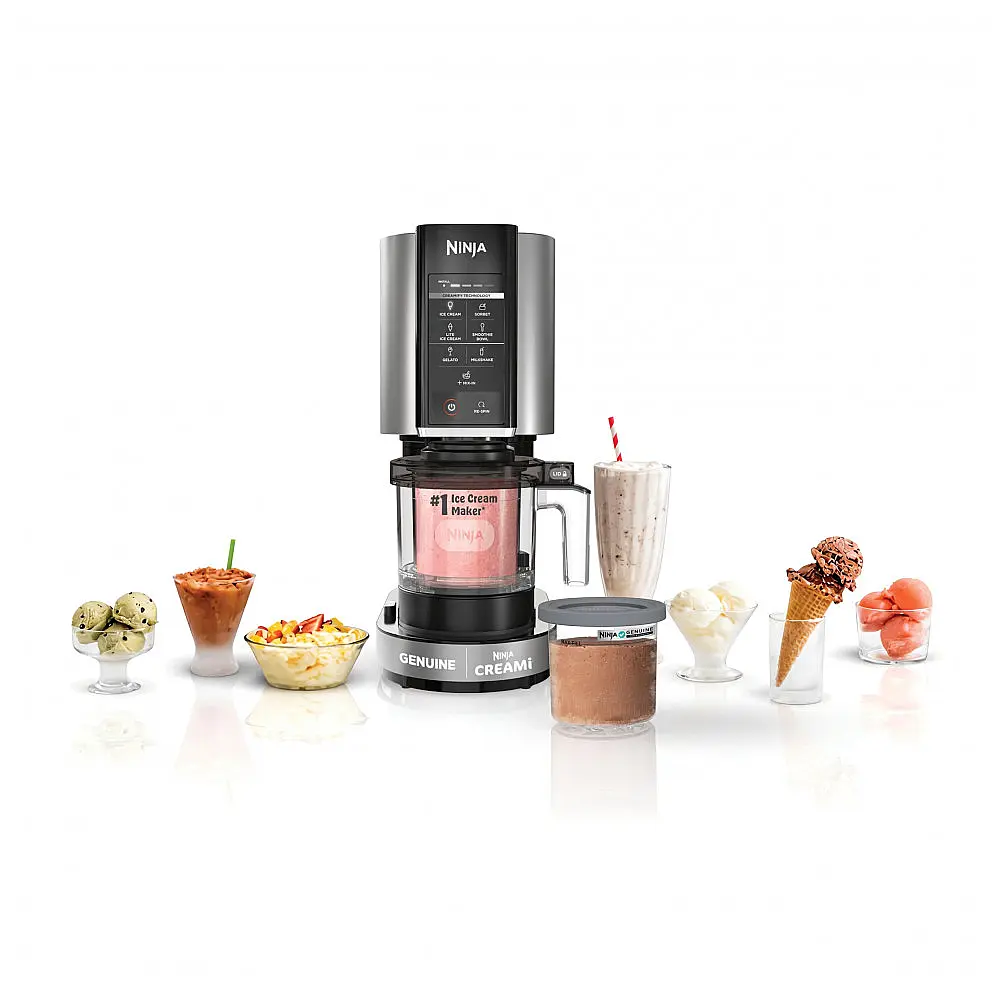 Máquina de Sorvete Ninja CREAMi NC301 Prata 7-em-1 Gelato Milkshake 800W 120V