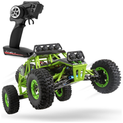 Off Road Controle Remoto Sem Fio até 100mts 50km por hora, Recarregável Com Luz de LED Tração 4x4, WLTOYS, Verde