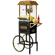 Nostalgia Vintage Pipoqueira Elétrica Portátil 9.6kg em Aço Inoxidável, 110V, Preta
