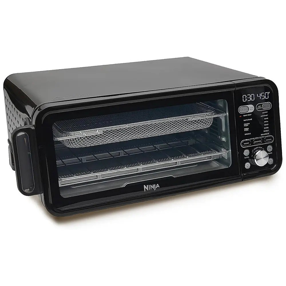 Forno Elétrico Inteligente 15 em 1 com Controle Digital e Tecnologia de Aquecimento Duplo, 110V 1800W, Ninja SP351, Preto