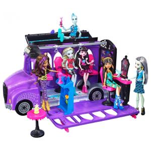 MONSTER HIGH Ônibus Escolar Fashion, Bonecas não Incuídas, MATTEL FCV63, Violeta
