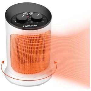 NUMIFUN Aquecedor Elétrico com Termostato e 3 Modos, 110V, 1500W, Branco