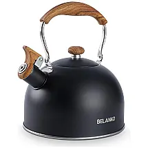 Chaleira de Chá 2.3L em Aço Inoxidável com Apito, BELANKO BE 2.5L PURE, Cinza