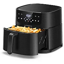 Fritadeira Elétrica AirFyer sem Óleo 5L com Painel Digital, 1500W, 110v, CROWNFUL A239, Preto