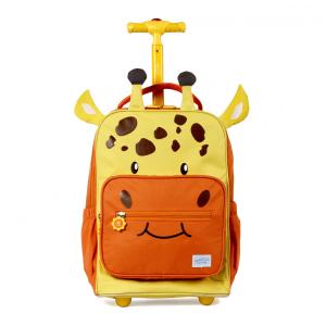 Mochila Escolar Infantil com Rodinhas 32cm TWISE Girafa para Crianças, Amarela