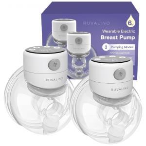 Bomba Tira Leite Elétrica com 3 Modos, 12 Níveis e Display LED, 2Un, RUVALINO S12A , Branca