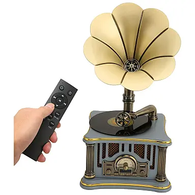 Gramofone Toca Discos Retrô com