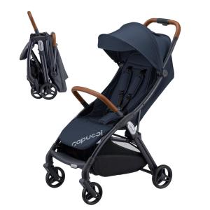 Carrinho de Bebê Ultracompacto Aprovado para Bagagem Suspenso com Reclinação Ajustável, Capucci, Azul Escuro