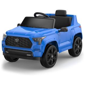 Carro Elétrico Infantil a Bateria com Controle Remoto, Suspensão de Mola, Luzes LED, Bluetooth e 3 Velocidades, 12V, Hetoy, Azul