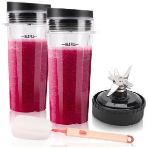 Ninja Conjunto Lâminas com Copo 2 Embalagens de 473ml Reposição compatíveis BL771 BL740 BL770 BL780 BL660 BL810 BL820 BL830 QB3000 QB3004