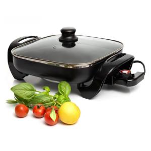 Frigideira Elétrica Quadrada Antiaderente Moss Stone 30,5 cm com Tampa, Controle de Temperatura, Ideal para Refeições Práticas e Saborosas