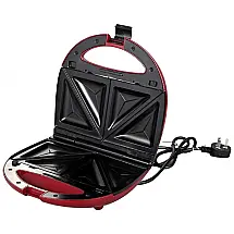Sanduicheira Elétrica Antiaderente 2 Fatias, Aço Inox, 1400W, 110v, ZHDWOALG 666 254 47, Vermelho
