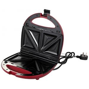 Sanduicheira Elétrica Antiaderente 2 Fatias, Aço Inox, 1400W, 110v, ZHDWOALG 666 254 47, Vermelho