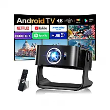 Mini Projetor coolid Preto Suporte 4K 1080P WiFi 6 Bluetooth 5.4 Auto Foco C5