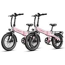Bicicleta Elétrica Dobrável Jasion EB6 Rosa Kit com 2 Unidades 1000W Motor Brushless Bateria Embutida Removível 48V 375Wh Pneus 20" Fat Tire