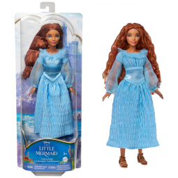 Boneca Ariel Fashion com Vestido Azul Exclusivo Inspirada na Pequena Sereia da Disney, Mattel