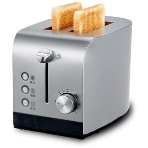 Torradeira Elétrica 2 Fatias com 7 Níveis de Tostagem, 800W, 220v, PZJ, Prateado