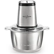 Processador de Alimentos até 8 Xícaras com 4 Lâminas Telcuisine, 110V 300W, Prata