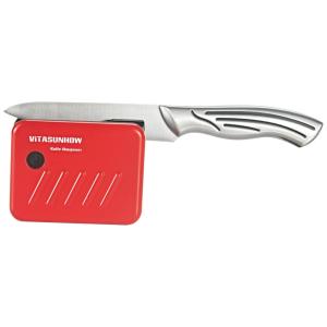 Afiador de Facas Elétrico Recarregável Portátil para Todos os Tipos de Facas e Canivetes, 5V, VITASUNHOW, Vermelho