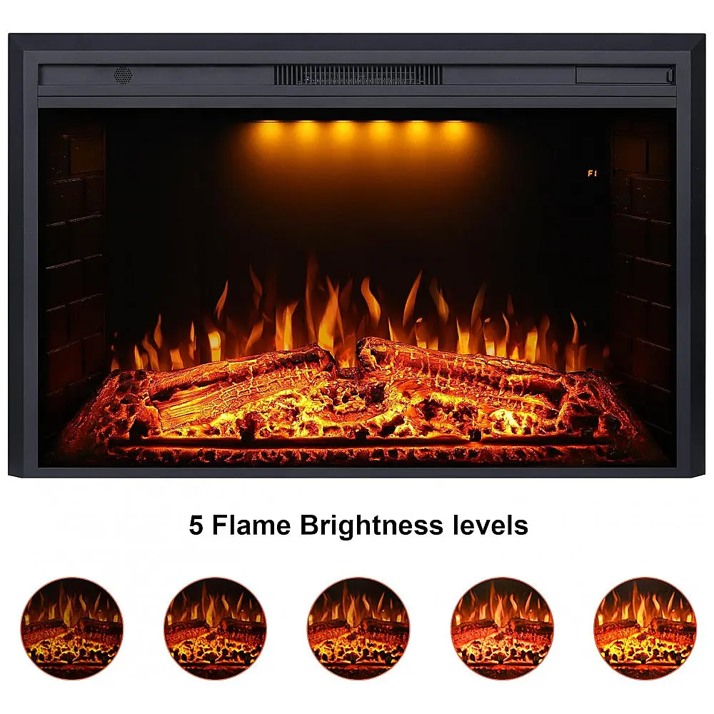 Lareira Elétrica de Embutir A53x64L com Controle Remoto e Proteção contra Superaquecimento, 1500W, 110v, VALUXHOME EF23T, Preto — foto 3