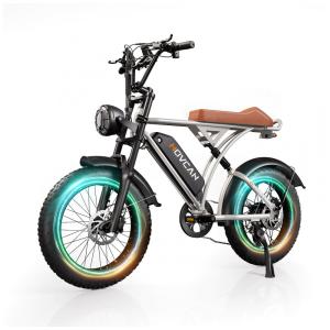 Bicicleta Elétrica Movcan V60 Pro Prata | Motor 1500W, Bateria 48V 18,2Ah, Pneus 20"x4", Freios Hidráulicos