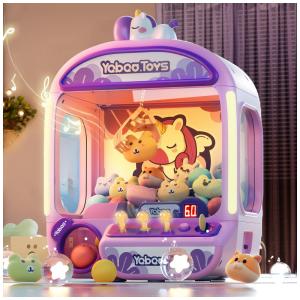 ORANGE OCEAN Máquina de Garra Grande 60 PCS Estilo Unicórnio com Luz e Som, Brinquedo Arcade Interativo para Crianças 3-8 Anos